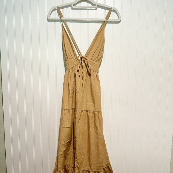 Garconne Dresses & Skirts - Garconne Cotton Khaki Maxi Dress Classic Minimalistic Size Small